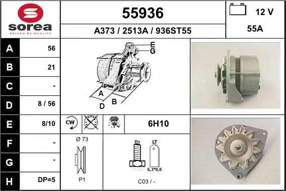 EAI 55936 - Generator alexcarstop-ersatzteile.com