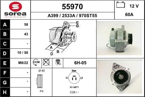 EAI 55970 - Generator alexcarstop-ersatzteile.com