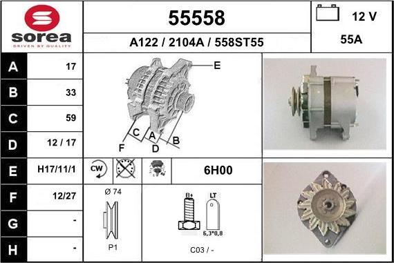 EAI 55558 - Generator alexcarstop-ersatzteile.com