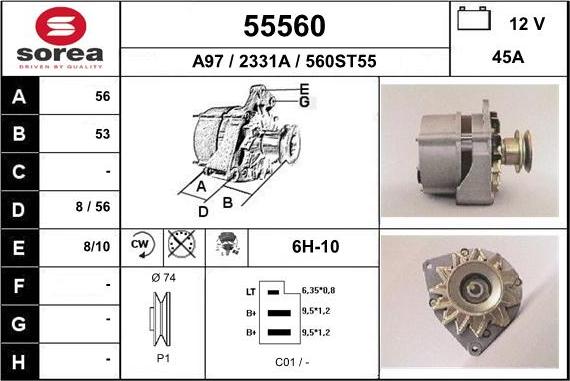 EAI 55560 - Generator alexcarstop-ersatzteile.com