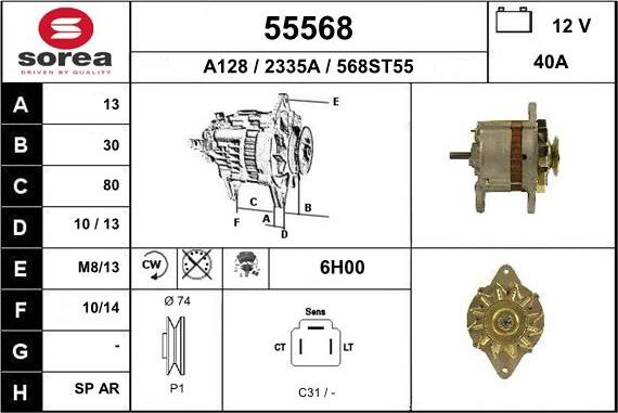 EAI 55568 - Generator alexcarstop-ersatzteile.com