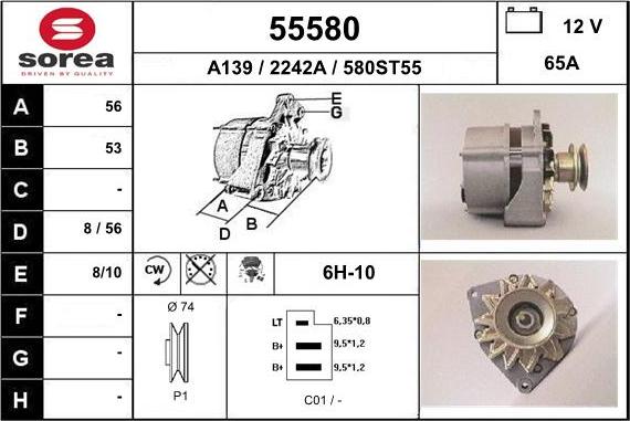 EAI 55580 - Generator alexcarstop-ersatzteile.com