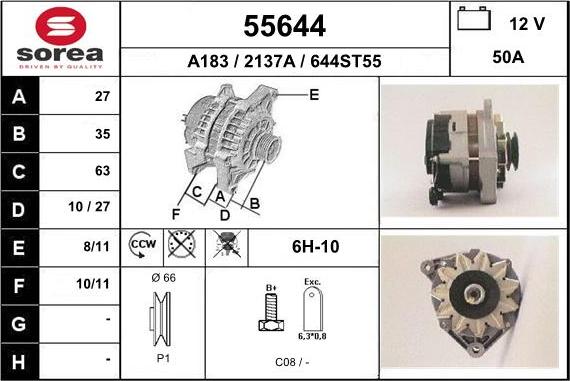 EAI 55644 - Generator alexcarstop-ersatzteile.com