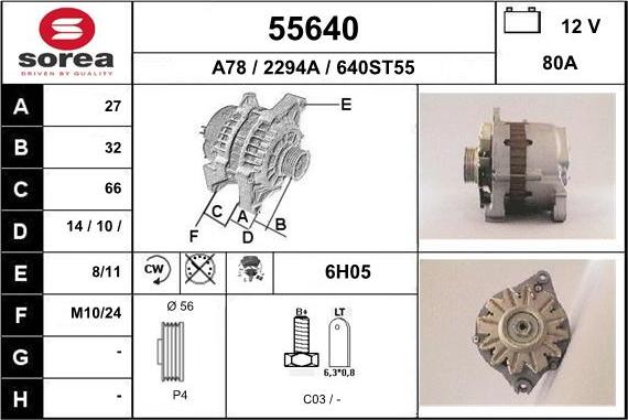 EAI 55640 - Generator alexcarstop-ersatzteile.com