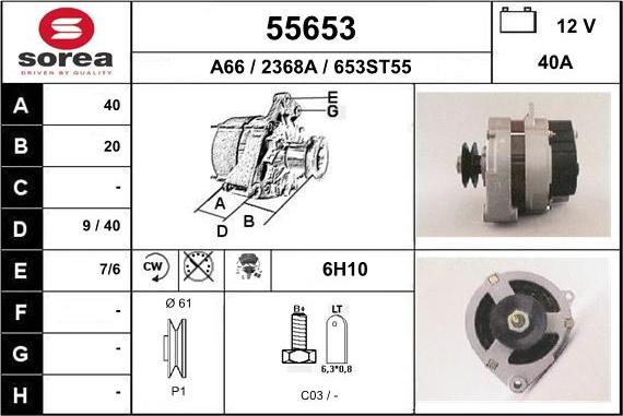 EAI 55653 - Generator alexcarstop-ersatzteile.com