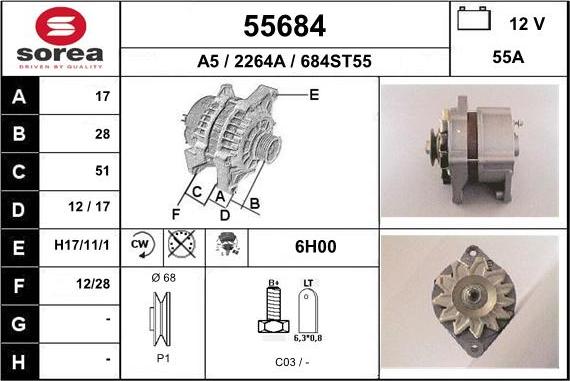 EAI 55684 - Generator alexcarstop-ersatzteile.com