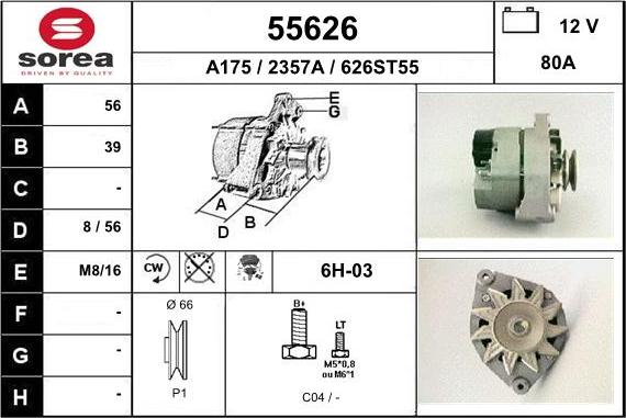 EAI 55626 - Generator alexcarstop-ersatzteile.com