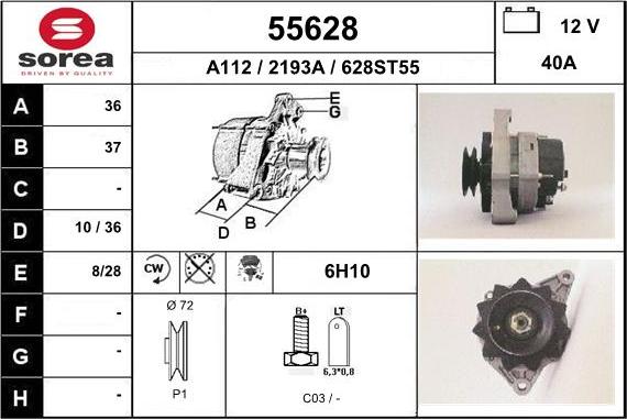 EAI 55628 - Generator alexcarstop-ersatzteile.com