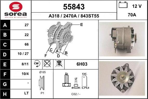 EAI 55843 - Generator alexcarstop-ersatzteile.com