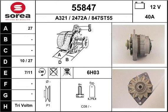 EAI 55847 - Generator alexcarstop-ersatzteile.com