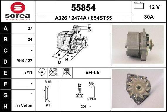 EAI 55854 - Generator alexcarstop-ersatzteile.com