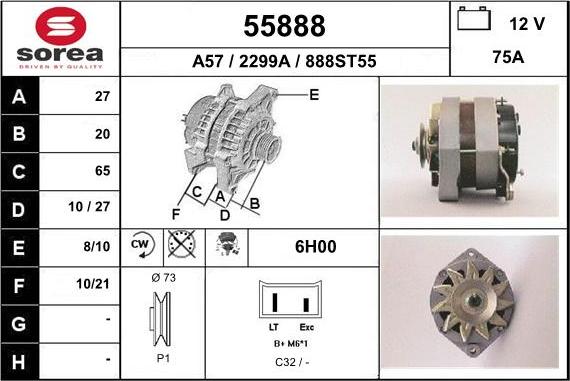 EAI 55888 - Generator alexcarstop-ersatzteile.com