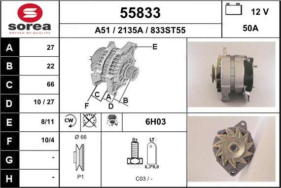 EAI 55833 - Generator alexcarstop-ersatzteile.com