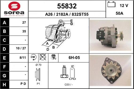 EAI 55832 - Generator alexcarstop-ersatzteile.com