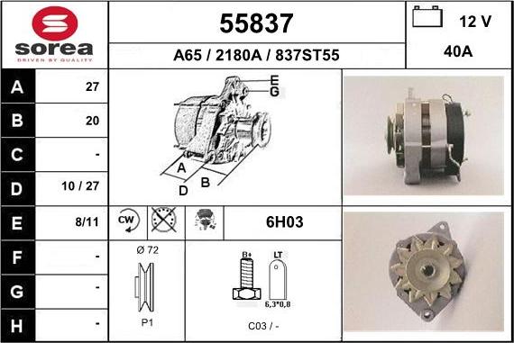 EAI 55837 - Generator alexcarstop-ersatzteile.com