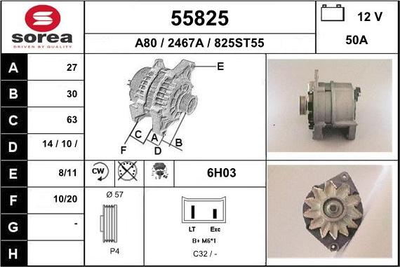 EAI 55825 - Generator alexcarstop-ersatzteile.com