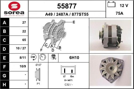 EAI 55877 - Generator alexcarstop-ersatzteile.com