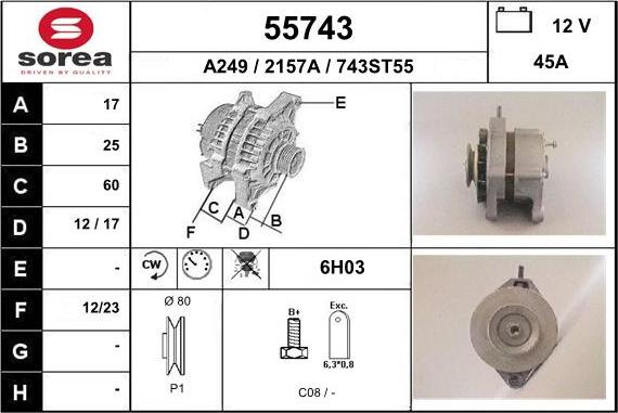 EAI 55743 - Generator alexcarstop-ersatzteile.com