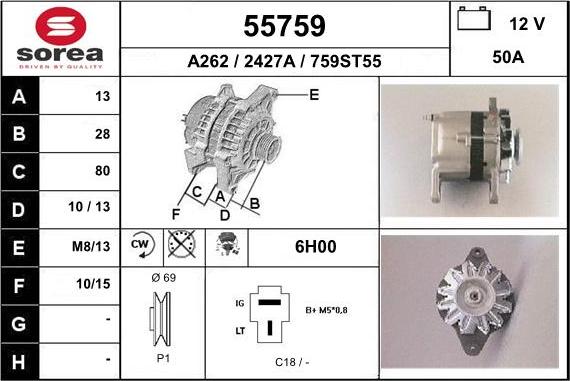 EAI 55759 - Generator alexcarstop-ersatzteile.com