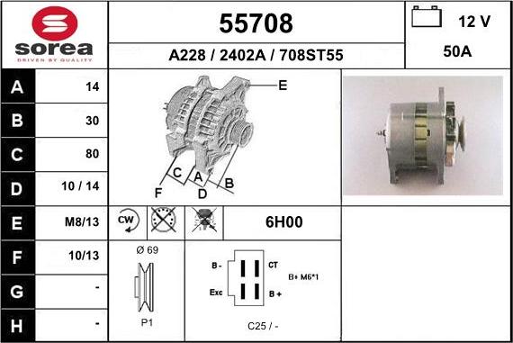 EAI 55708 - Generator alexcarstop-ersatzteile.com