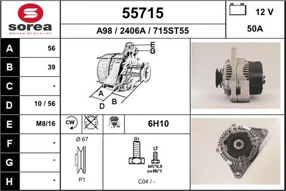 EAI 55715 - Generator alexcarstop-ersatzteile.com