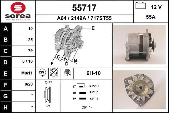 EAI 55717 - Generator alexcarstop-ersatzteile.com