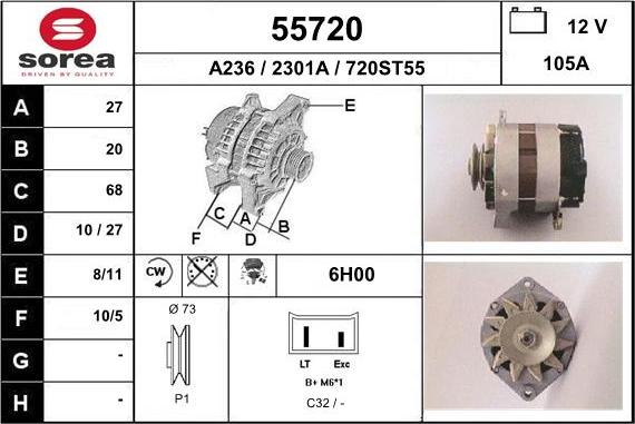 EAI 55720 - Generator alexcarstop-ersatzteile.com