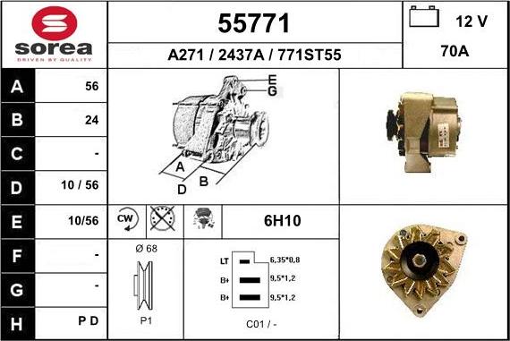 EAI 55771 - Generator alexcarstop-ersatzteile.com