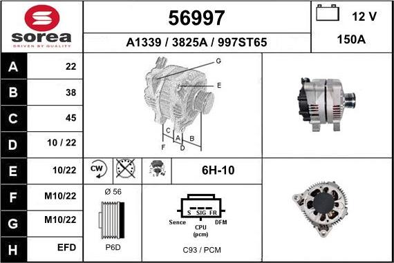 EAI 56997 - Generator alexcarstop-ersatzteile.com