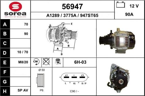 EAI 56947 - Generator alexcarstop-ersatzteile.com