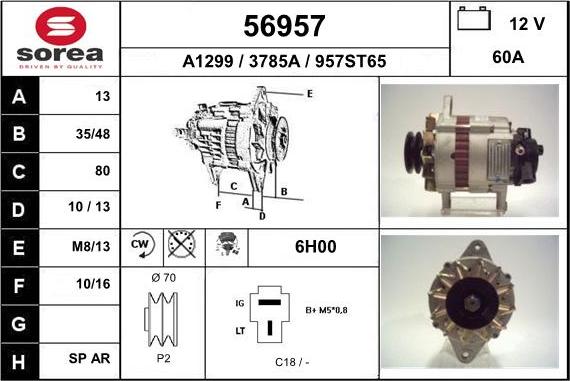 EAI 56957 - Generator alexcarstop-ersatzteile.com