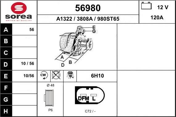 EAI 56980 - Generator alexcarstop-ersatzteile.com