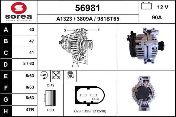 EAI 56981 - Generator alexcarstop-ersatzteile.com