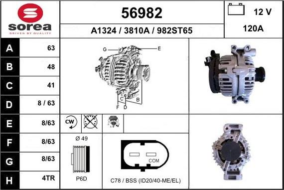 EAI 56982 - Generator alexcarstop-ersatzteile.com