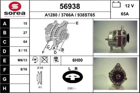 EAI 56938 - Generator alexcarstop-ersatzteile.com