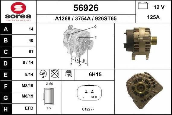 EAI 56926 - Generator alexcarstop-ersatzteile.com