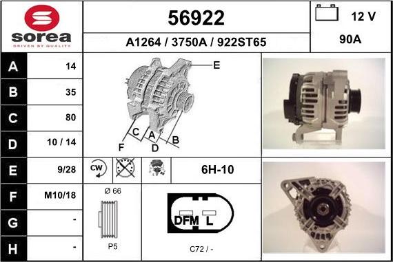 EAI 56922 - Generator alexcarstop-ersatzteile.com