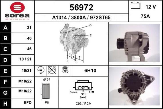 EAI 56972 - Generator alexcarstop-ersatzteile.com