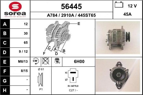 EAI 56445 - Generator alexcarstop-ersatzteile.com