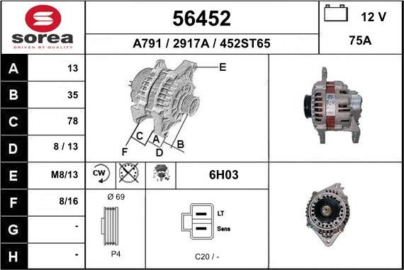 EAI 56452 - Generator alexcarstop-ersatzteile.com