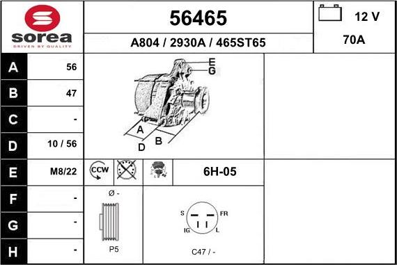 EAI 56465 - Generator alexcarstop-ersatzteile.com