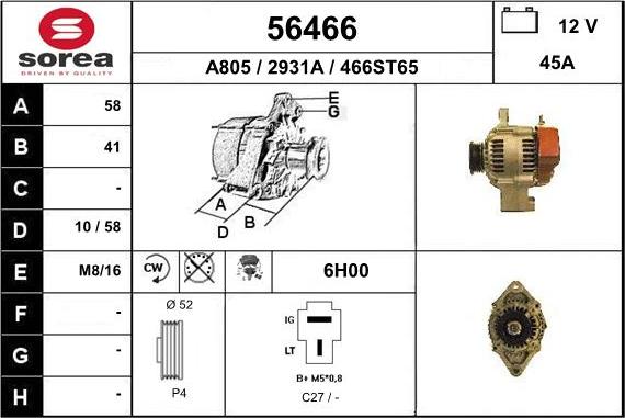 EAI 56466 - Generator alexcarstop-ersatzteile.com