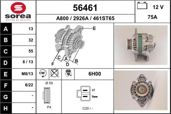 EAI 56461 - Generator alexcarstop-ersatzteile.com