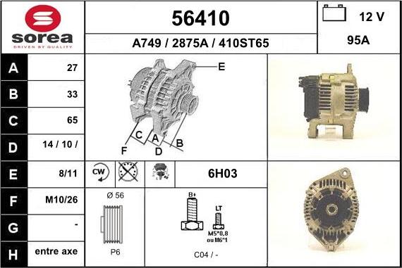 EAI 56410 - Generator alexcarstop-ersatzteile.com