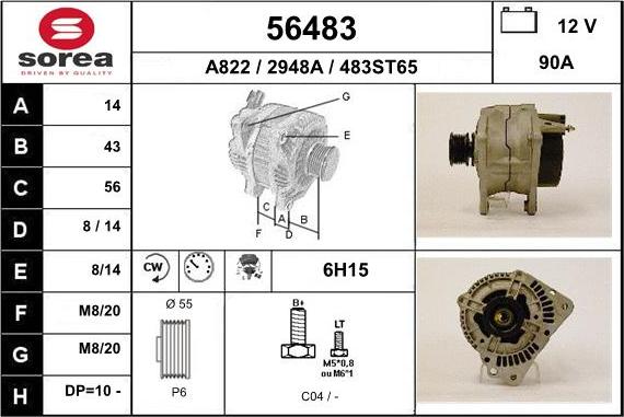 EAI 56483 - Generator alexcarstop-ersatzteile.com