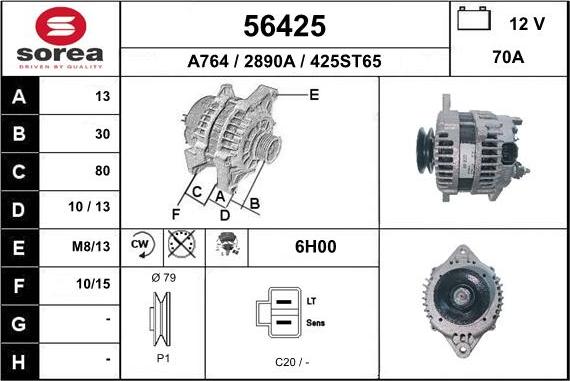 EAI 56425 - Generator alexcarstop-ersatzteile.com