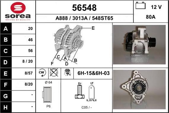 EAI 56548 - Generator alexcarstop-ersatzteile.com