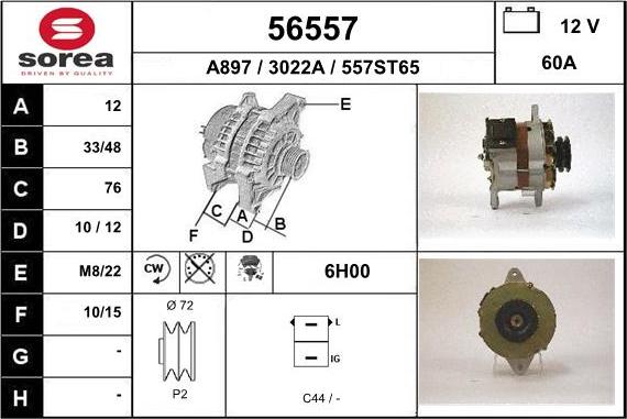 EAI 56557 - Generator alexcarstop-ersatzteile.com