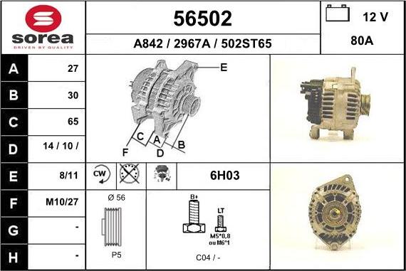 EAI 56502 - Generator alexcarstop-ersatzteile.com