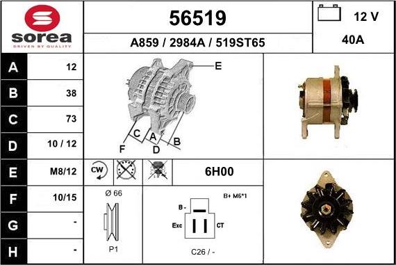 EAI 56519 - Generator alexcarstop-ersatzteile.com